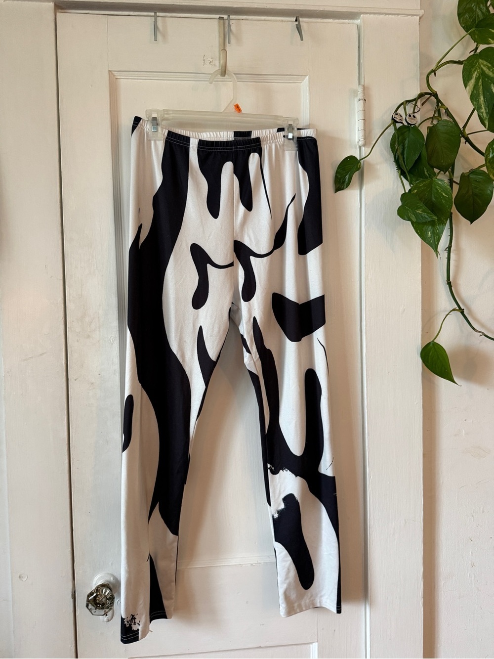 Black & White Abstract Print Leggings size XL